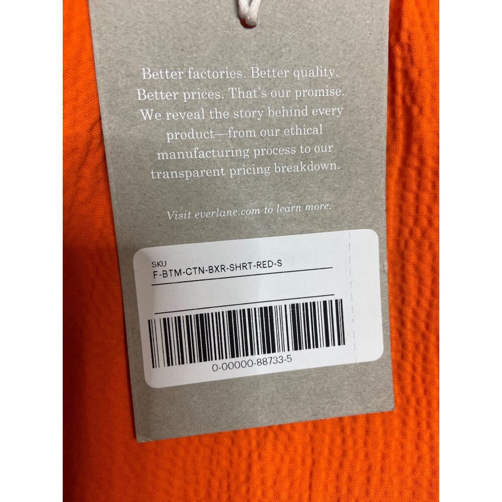 NWT Everlane Orange Seersucker Boxer Shorts-sz Small - Picture 4 of 10